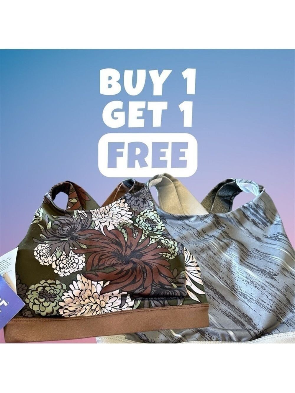 JoyLab 2-Piece Activewear Set Sports Bra Floral NWT